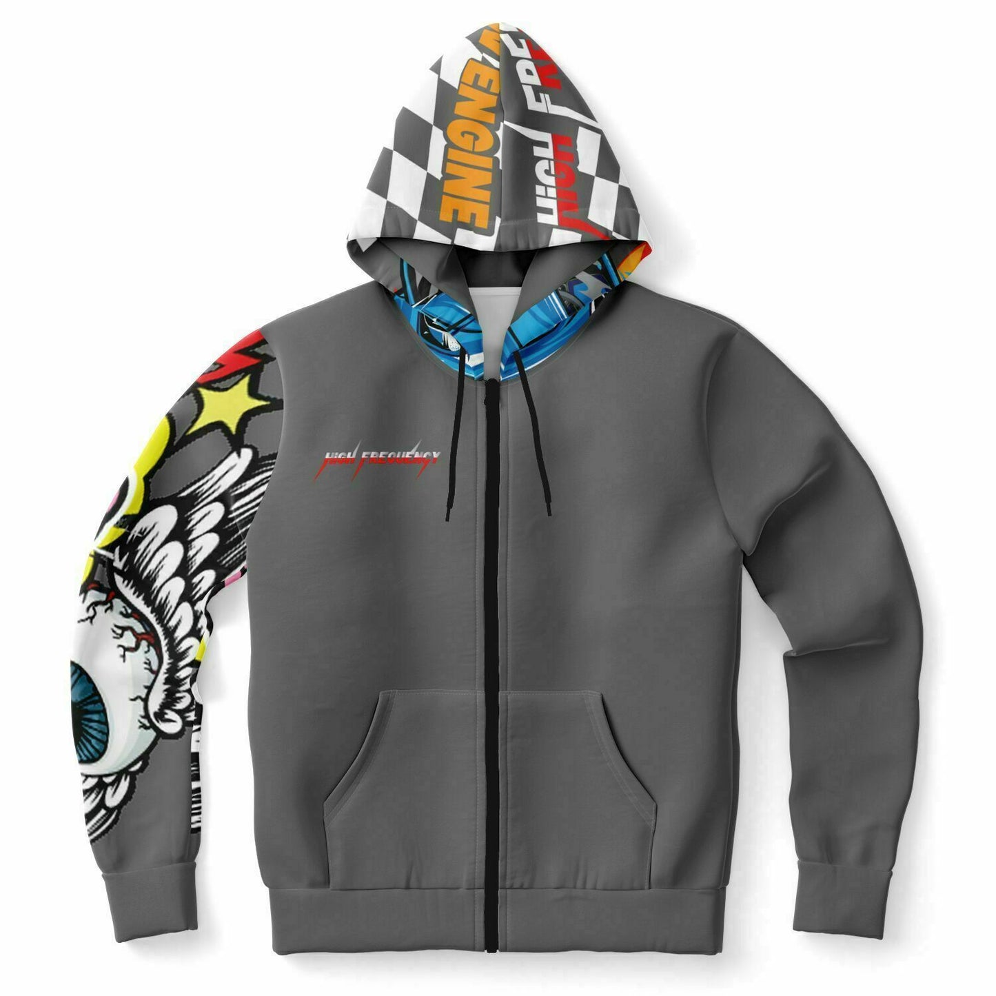 "The Racer" Graphic Grey Hoodie